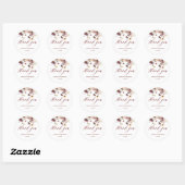 Sticker Rond Rustique Automne Floral Mariage Merci Favoriser (Feuille)