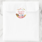Sticker Rond Rustique BABY-Q Barbecue Pique-nique Merci de tour (Sac)