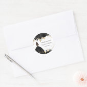 Sticker Rond Rustique Black Gold Floral Princesse Quinceanera (Enveloppe)