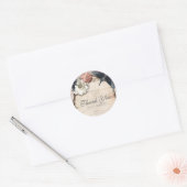 Sticker Rond Rustique Blanc Birch Floral & Colibri Favoriser (Enveloppe)