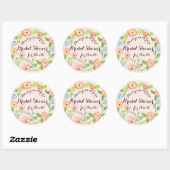 Sticker Rond Rustique Blush Granny Chic Hipster Floral Bride (Feuille)