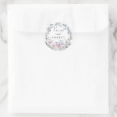 Sticker Rond Rustique Blush violet Rose Wreath Wedding Favor (Sac)