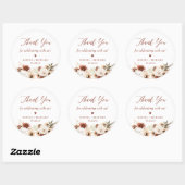 Sticker Rond Rustique Boho Floral Mariage Merci Favor (Feuille)