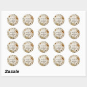 Sticker Rond Rustique Boho floral Mariage personnalisé (Feuille)