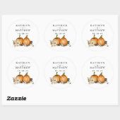 Sticker Rond Rustique Botanique Automne Citrouille Mariage de a (Feuille)