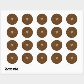 Sticker Rond Rustique Brown Kraft Flèche de coeur Woodsy (Feuille)