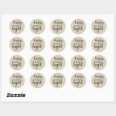 Sticker Rond Rustique Brown Kraft Holiday MERRY & BRIGHT Favori (Feuille)