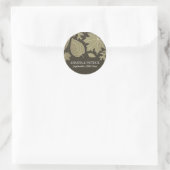 Sticker Rond Rustique Burlap Gold Fall quitte mariage Faveurs (Sac)