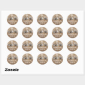 Sticker Rond Rustique Burlap Mason Jar Merci (Feuille)