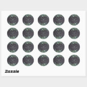 Sticker Rond Rustique Chalkboard Eucalyptus Mariage de verdure (Feuille)