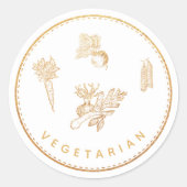 Sticker Rond Rustique Chic Fleur sauvage Végétarien choix de re (Devant)