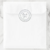 Sticker Rond Rustique Chic Maison Monogram Merci Blanc (Sac)