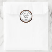 Sticker Rond Rustique Citrouille maison épice TerraCotta Check (Sac)