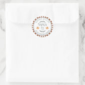 Sticker Rond Rustique Citrouille maison Pie TerraCotta Check (Sac)