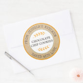 Sticker Rond Rustique Cuisiné Avec Amour Baking Cadeau (Enveloppe)