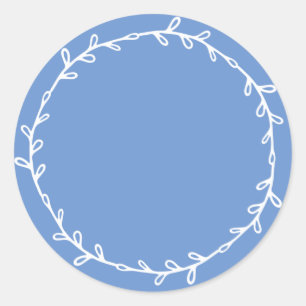 Sticker Rond Rustique Écriture Fleur de Bleuet Maison