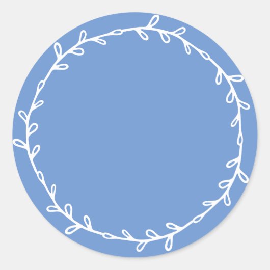 Sticker Rond Rustique Écriture Fleur de Bleuet Maison (Devant)