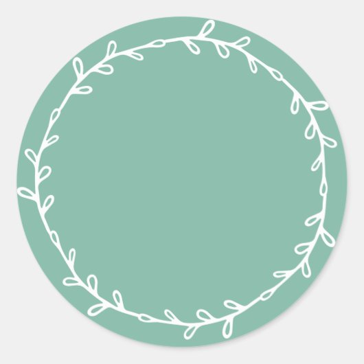 Sticker Rond Rustique Écriture Maison Poussiéreux Vert Jade (Devant)