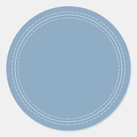 Sticker Rond Rustique Écriture Simple Bleu Crépuscule Fait Mais (Devant)