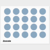 Sticker Rond Rustique Écriture Simple Bleu Crépuscule Fait Mais (Feuille)