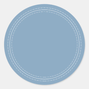 Sticker Rond Rustique Écriture Simple Bleu Crépuscule Fait Mais