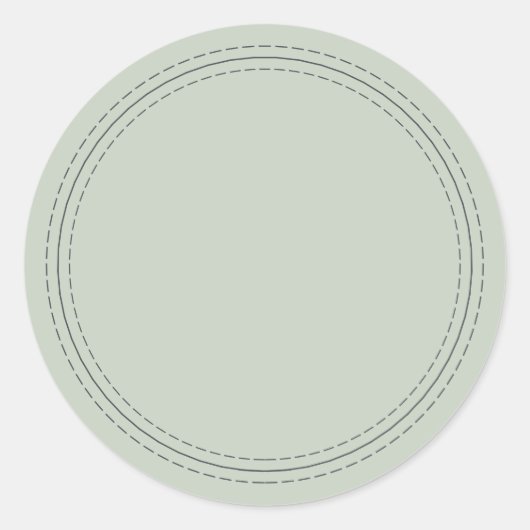 Sticker Rond Rustique Écriture Simple Pastel Vert Sur Mesure (Devant)