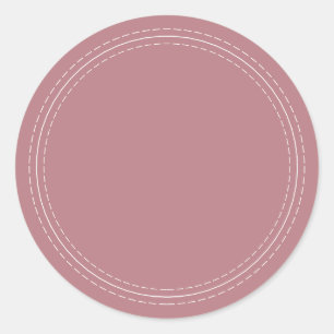 Sticker Rond Rustique Écriture Simple Rose Poussiéreuse Faite M