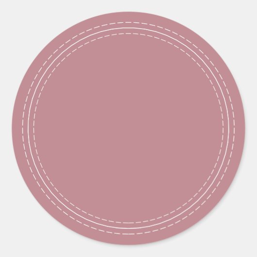 Sticker Rond Rustique Écriture Simple Rose Poussiéreuse Faite M (Devant)