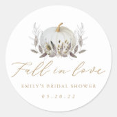 Sticker Rond Rustique Elegant Fall in Love Fête des mariées Fav (Devant)