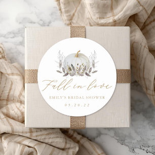 Sticker Rond Rustique Elegant Fall in Love Fête des mariées Fav