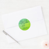 Sticker Rond Rustique fait à la main avec amour Vert Coeur Papi (Enveloppe)