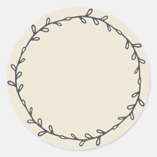 Sticker Rond Rustique fait main antique blanc écriture (Devant)