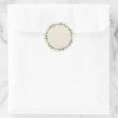 Sticker Rond Rustique fait main antique blanc écriture (Sac)