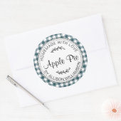 Sticker Rond Rustique fait maison à la tarte Emerald Green Chec (Enveloppe)