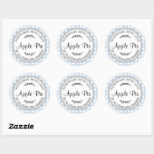 Sticker Rond Rustique fait maison Apple Pie Blue Check (Feuille)