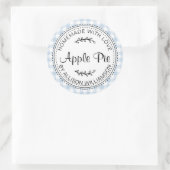 Sticker Rond Rustique fait maison Apple Pie Blue Check (Sac)