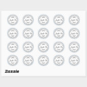 Sticker Rond Rustique fait maison Apple Pie Blue Check (Feuille)