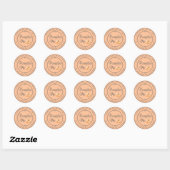 Sticker Rond Rustique fait maison Citrouille automne Pie Orange (Feuille)
