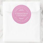 Sticker Rond Rustique fait maison de Noël Cookies Fuchsia rose (Sac)