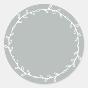 Sticker Rond Rustique fait maison gris tempête écriture