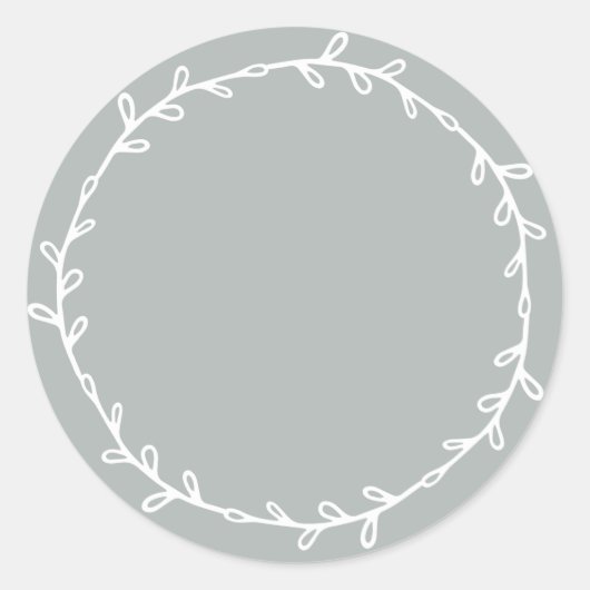 Sticker Rond Rustique fait maison gris tempête écriture (Devant)