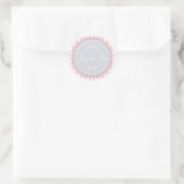 Sticker Rond Rustique fait maison Pomme pâté bleu rose Motif ch (Sac)