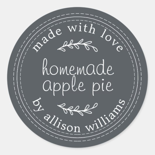 Sticker Rond Rustique fait maison Produits de boulangerie Pomme (Devant)