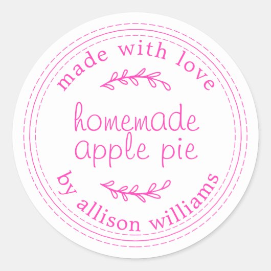 Sticker Rond Rustique fait maison Produits de boulangerie Pomme (Devant)
