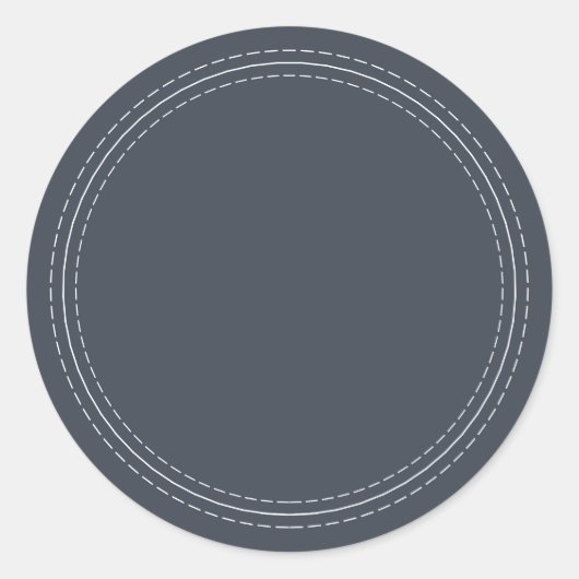 Sticker Rond Rustique fait maison simple bleu foncé Écrire sur (Devant)
