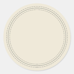 Sticker Rond Rustique fait maison simple écrit sur blanc antiqu