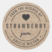 Sticker Rond Rustique Faux Kraft Gras De la cuisine de (Devant)
