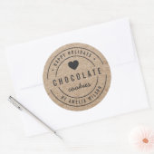 Sticker Rond Rustique Faux Kraft Marchandises maison Joyeux vac (Enveloppe)