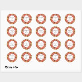 Sticker Rond Rustique Feuilles Automne Automne Mariage Wreath A (Feuille)