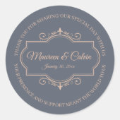 Sticker Rond Rustique Filigree, Mariage (Devant)